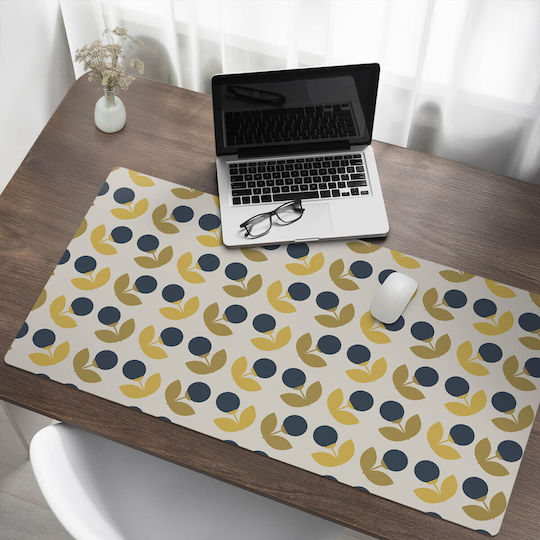 Protective Desk Pad Graphic Geometric Floral Design 120x60 Cm