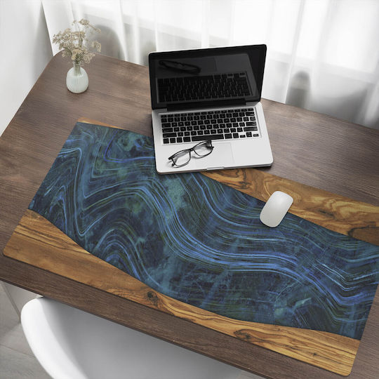 Bloc De Birou Tastatură Accesorii Lemn Valuri 120x60 Cm