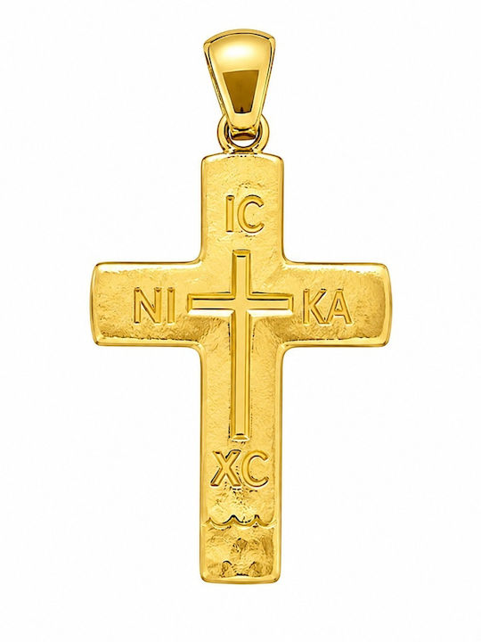 Senzio Belibasakis Women's Gold Cross 9K Double Sided Without Chain
