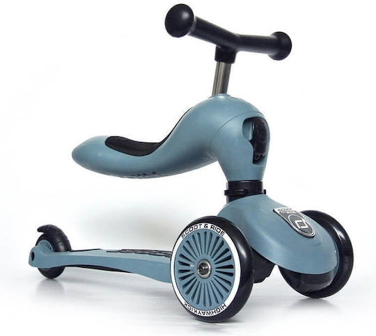Scoot & Ride Детско пате Highwaykick 1 & Каска XXS Steel - Ash за 5+ години Сив