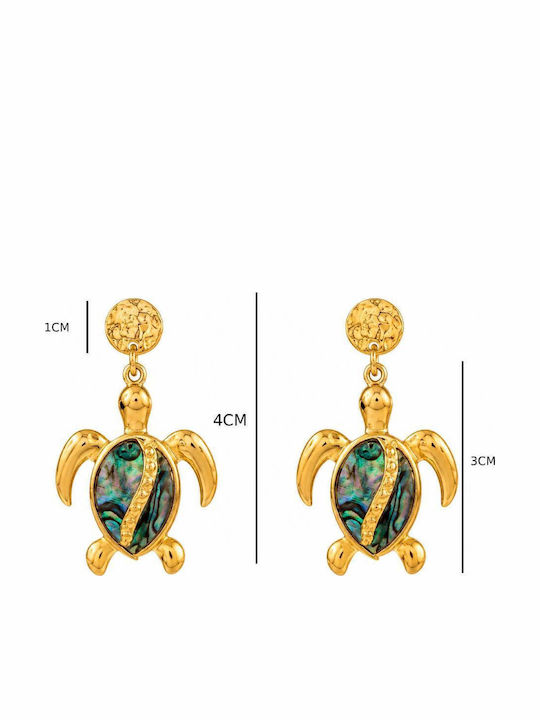 Light Blue Steel Stud Earrings