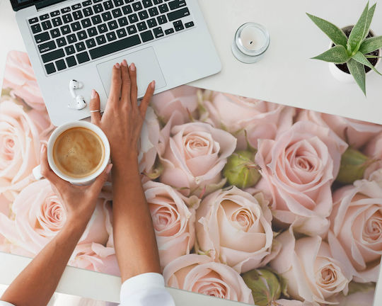 Desk Pad Bouquet Of Roses Keyboard Accessory 100x50 Cm