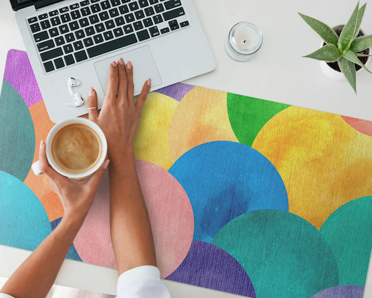 Schreibtischunterlagen Vinyl Schutzunterlage Mehrfarbige Kreise 100x50 cm