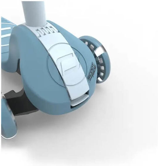 Scoot & Ride Kinderroller Klappbar Highwaykick 3S & Helm S 3-Rad mit LED-Beleuchtung für 5+ Jahre Steel