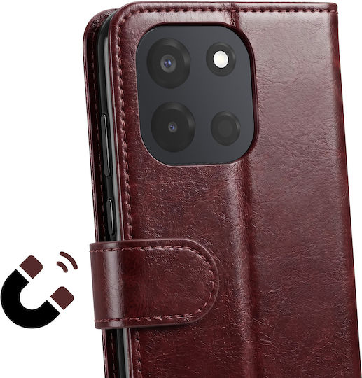 Avizar Oneplus Nord 6 Case – Crazy Horse Design Card Holder Stand Brown