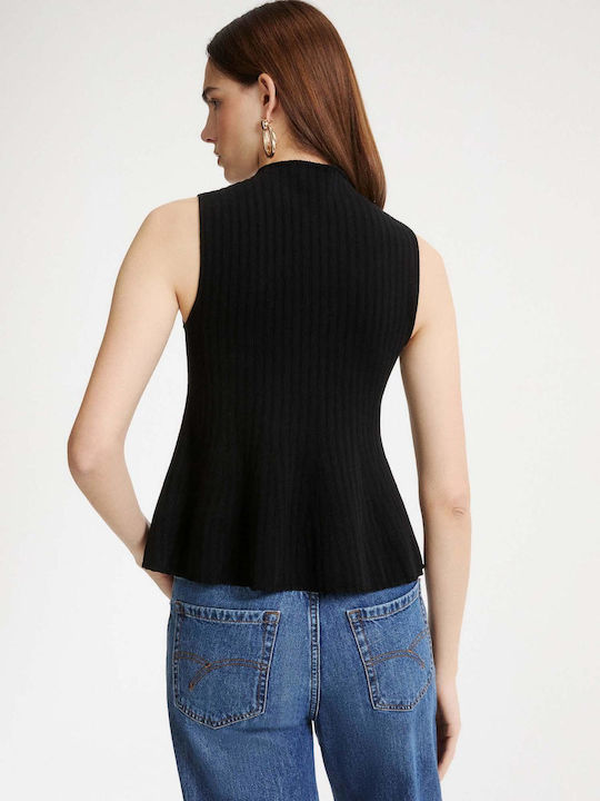 Women's Sleeveless Black Blouse