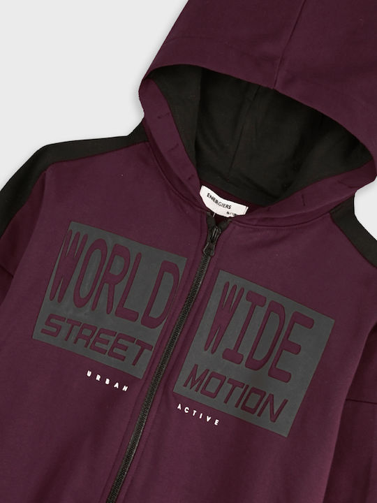Kinder-Sweatshirt Strickjacke mit Kapuze Burgundisch