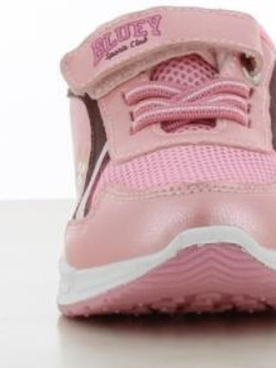 Kids Sneakers with Hoop & Loop Closure & Lights Pink