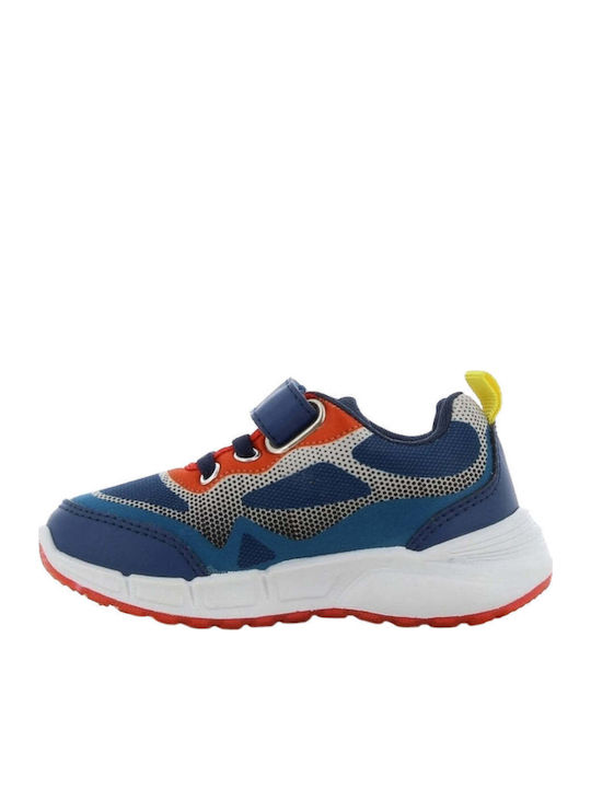 Παιδικά Sneakers Ανατομικά με Σκρατς & Φωτάκια Μπλε
