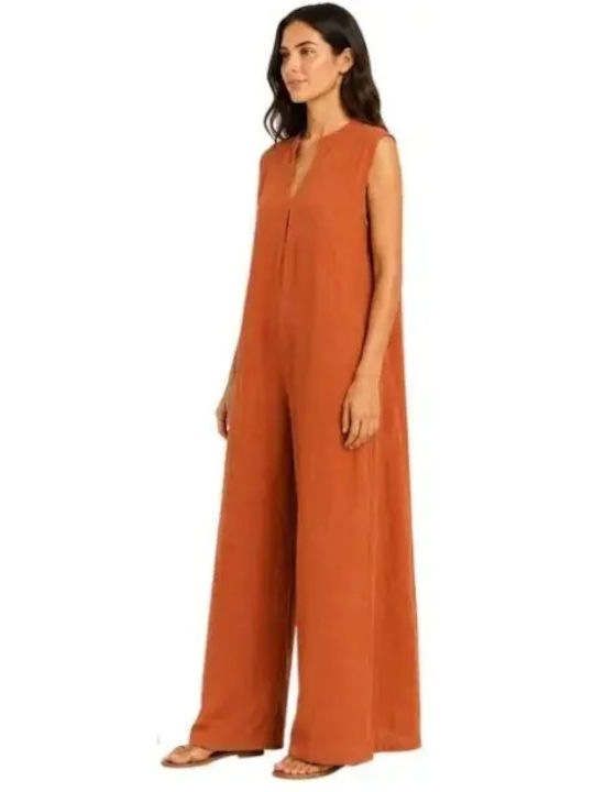 Damen Leinenhose Orange