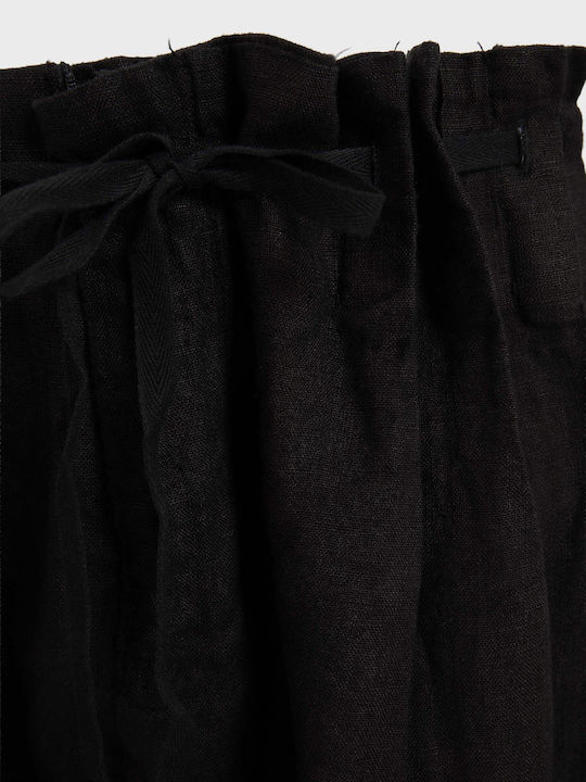 Damen Leinenhose Schwarz & Weiß AR142052PALI-Schwarz