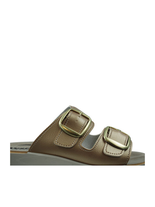 Damen Anatomische Goldene Sandalen