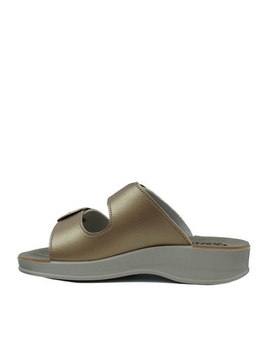 Damen Anatomische Goldene Sandalen