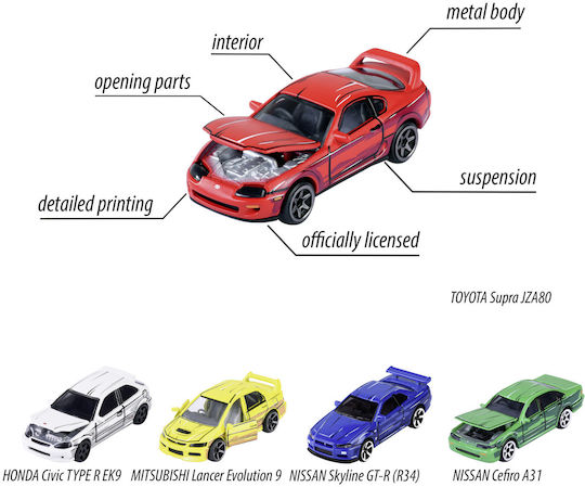 Majorette Αυτοκινητάκι JDM LEGENDS 5-PACK 1:64 8504105000 1:64