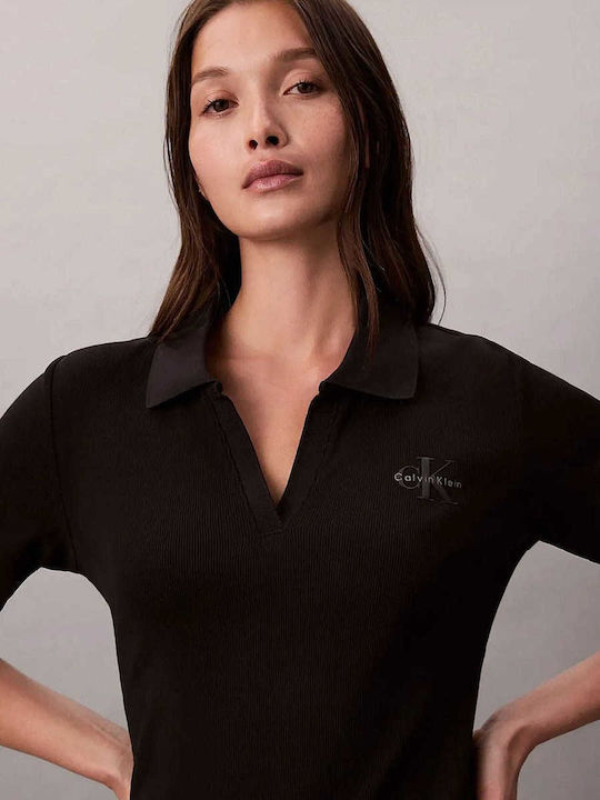 Mini T-shirt Φόρεμα Πλεκτό Μαύρο