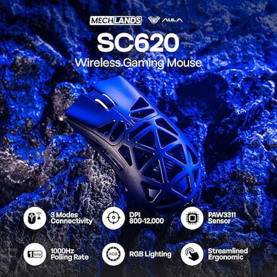 Aula SC620 Ασύρματο RGB Gaming Ποντίκι Μαύρο