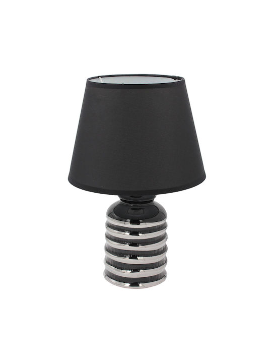 Keskor Keramik Tischlampe für E14 Fassung mit Schwarzem Hut und Basis