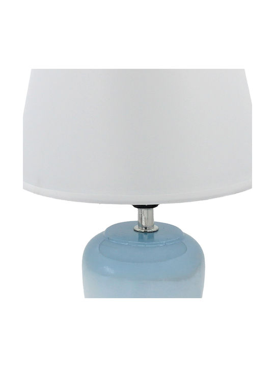 Keskor Ceramic Table Lamp for E27 Socket with Light Blue Shade and Base