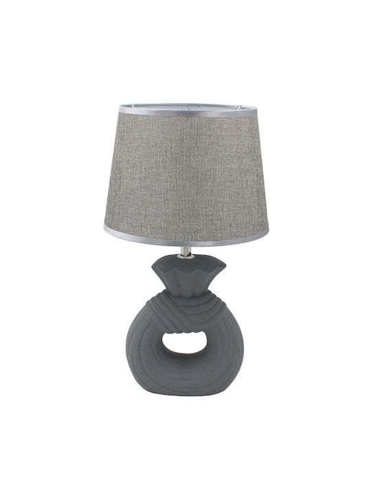 Keskor Kermikos Tischlampe Für E27 Fassung Mit Grauem Hut Und Basis