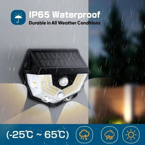 Wall Mounted Solar Light 2W 600lm Cold White 6000K with Motion Sensor and Photocell IP65 12.5x10x5cm