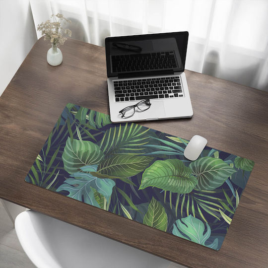 Protective Vinyl Mat Modern Tropical Leaves Design 90x45 cm