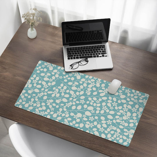 Tulup Σουμέν Γραφείου Vinyl Blumen- und Blättermuster 90x45 cm