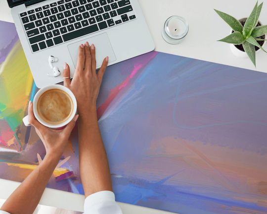 Vinyl Desk Pad Abstract Brushstrokes 120x60 Cm