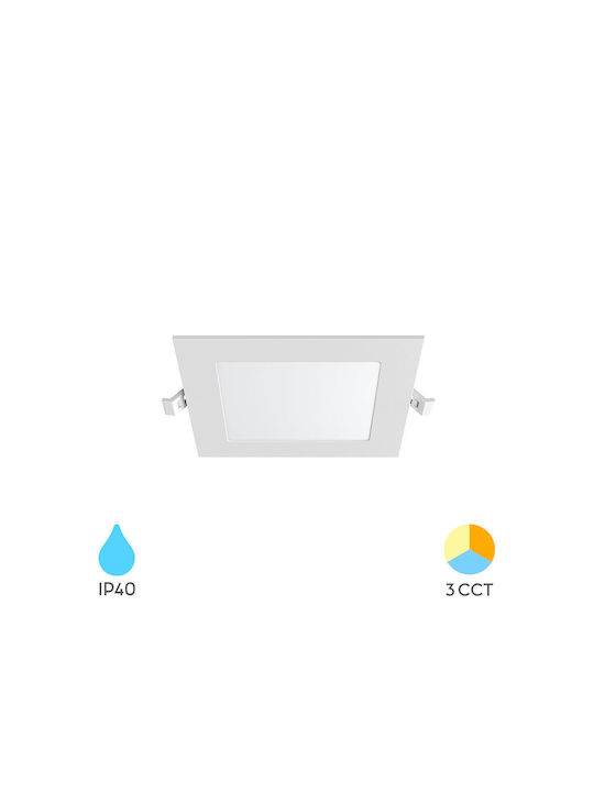 Braytron Square Recessed Spot White 12.8x12.8cm