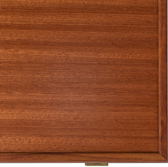Manopoulos Mahogany Handmade Backgammon Wooden with Checkers 48x48cm