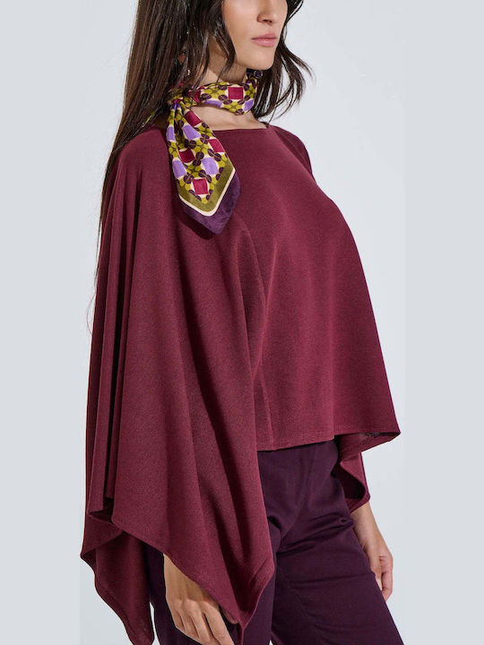 Damen Gestrickt Strickjacke Burgundisch
