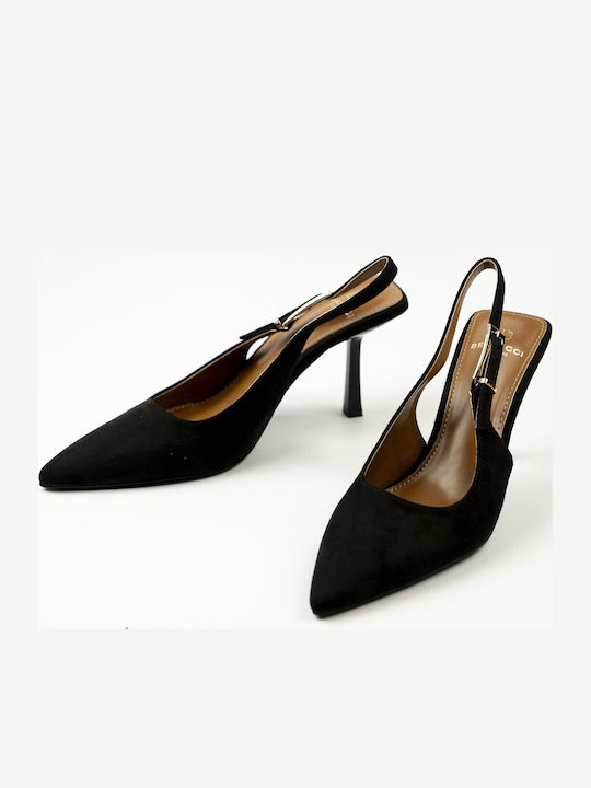 Pointed Toe Heels with Stiletto Heel Black