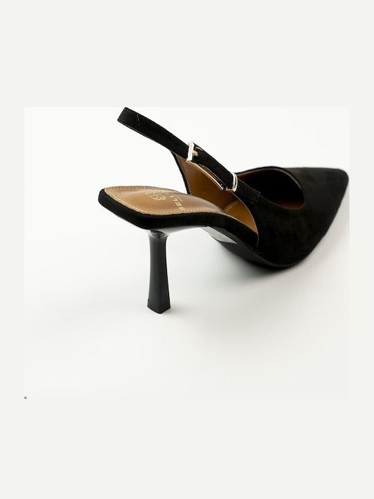 Pointed Toe Heels with Stiletto Heel Black