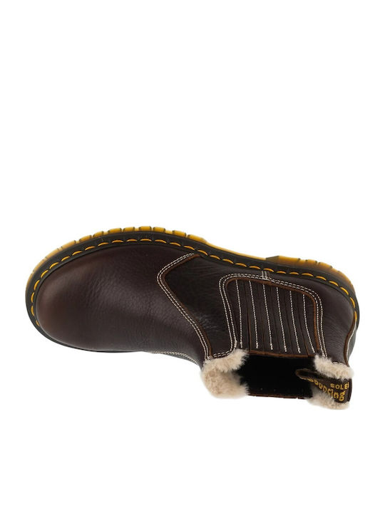2976 Leonore II Leder Damen Stiefeletten mit Pelz Braun