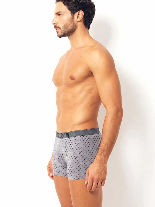 Men's Grey Melange Printed Boxer