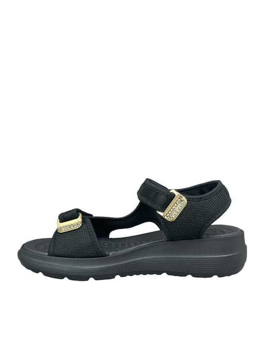 Sommer Damenplattformen Schwarz GY-07516-1-3
