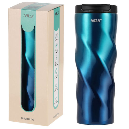 Nils Ποτήρι Θερμός Ανοξείδωτο 500ml Μπλε με Λαβή