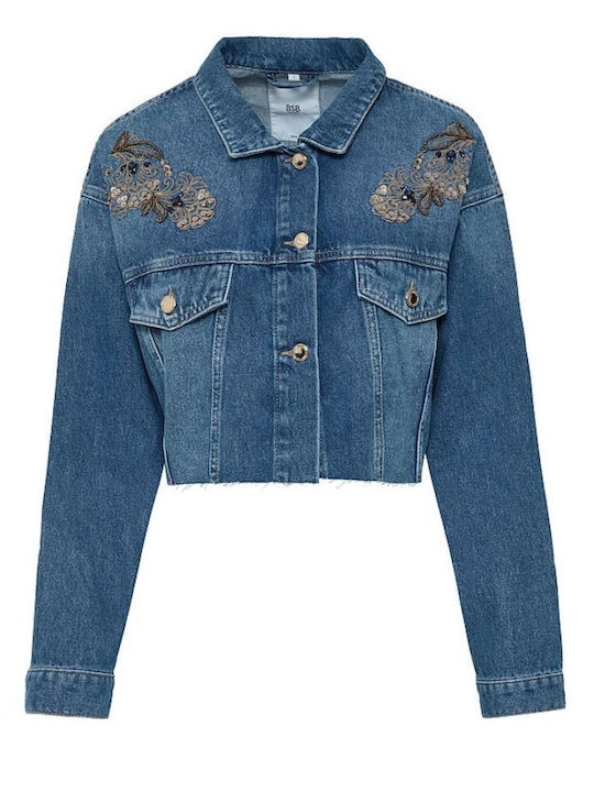 Jachetă Dama Din Denim Albastru