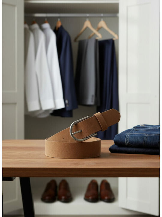 Men's Leather Belt Tabac Brown