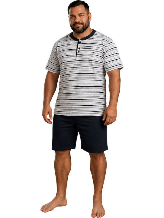 Rimoli Plus Size Summer Men's Cotton Pyjamas Grey