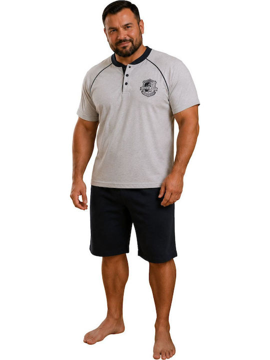 Rimoli Plus Size Summer Men's Cotton Pyjamas Grey