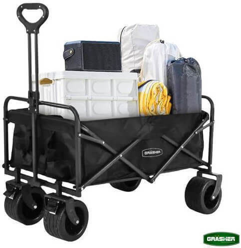 Grasher Collapsible Transport Trolley FT1560 For Load Up To 150kg In Black Color