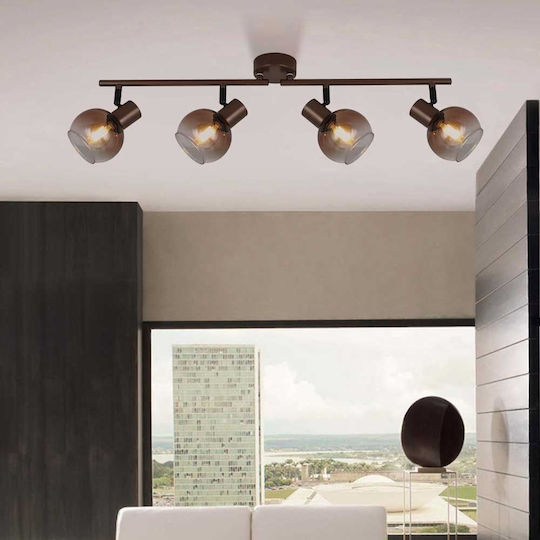 Vivalux Decken- und Wandleuchten mit 4 Spots und E14 Lampenbirnensockel in Braun Farbe Vivalux