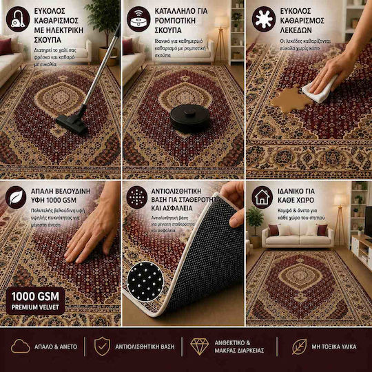 Non-Slip Rectangular Multicolour Rug 120x180cm
