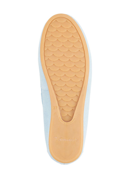 Leather Women's Loafers in Light Blue