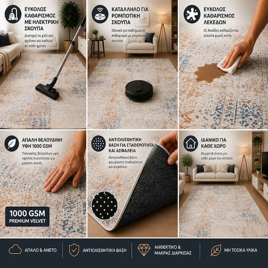 Non-Slip Rug 120x180cm Grey