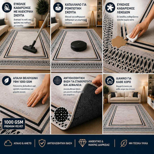 Non-Slip Rug 120x180cm Grey