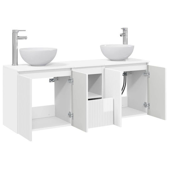 vidaXL 3405621 Πάγκος με Νιπτήρα Μ49.5xΒ35xΥ63cm Λευκό
