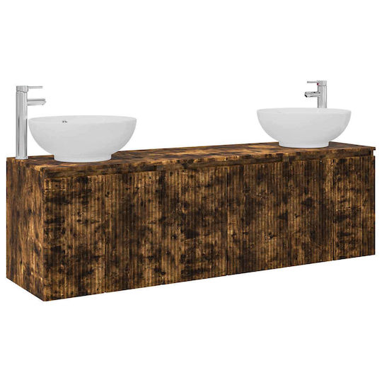 vidaXL Vanity Unit With Sink W49.5xD44.5xH65cm Smoked Oak Wood