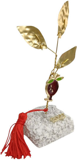 Kalliopi Silver Tabletop New Year's Lucky Charm Pomegranate Bronze Stone 2027 5x5cm