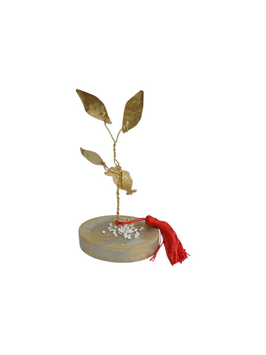 Kalliopi Silver Tabletop New Year's Lucky Charm Grey Pomegranate Made of Stone 2027 6x8cm